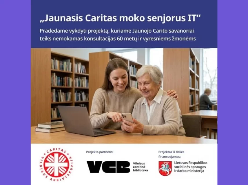 Startuoja projektas „Jaunasis Caritas moko senjorus IT“