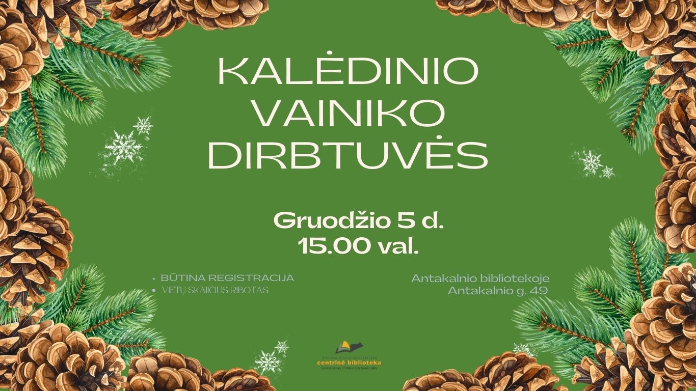 Kalėdinio vainiko dirbtuvės Antakalnio bibliotekoje
