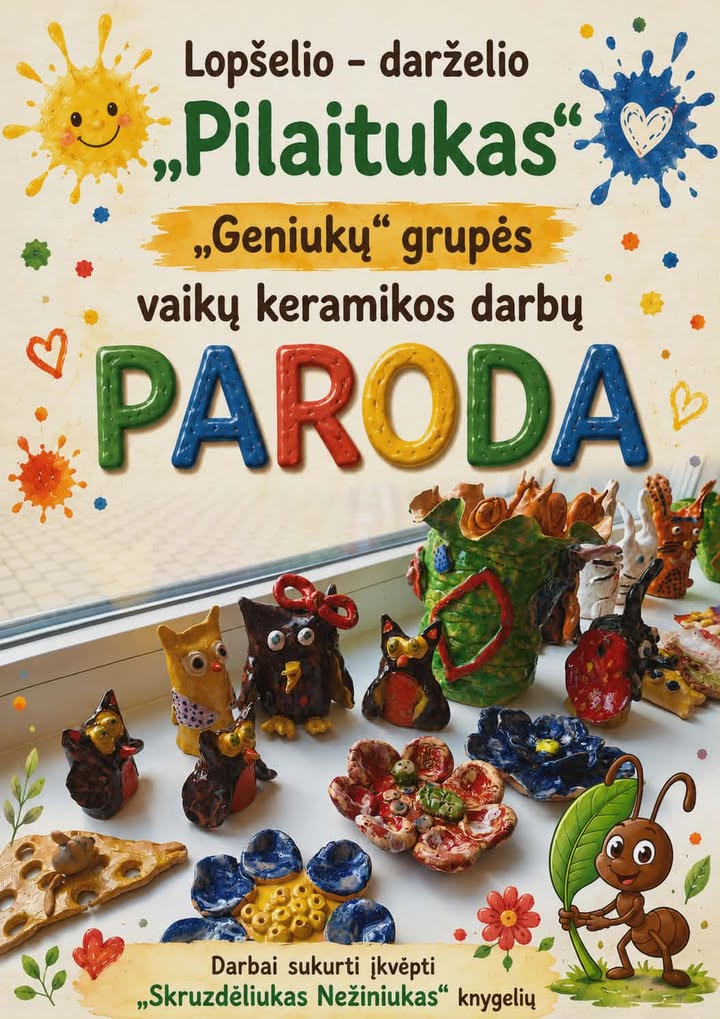 Lopšelio-darželio „Pilaitukas“ „Geniukų“ grupės keramikos darbų paroda