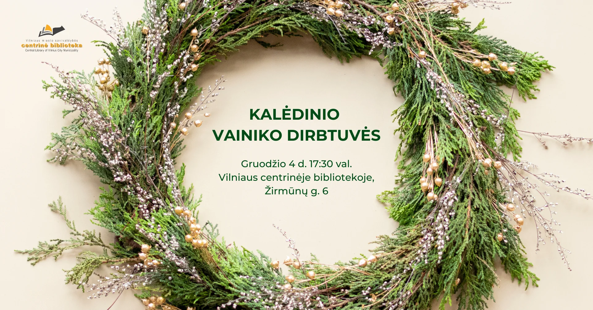 Kalėdinio vainiko dirbtuvės