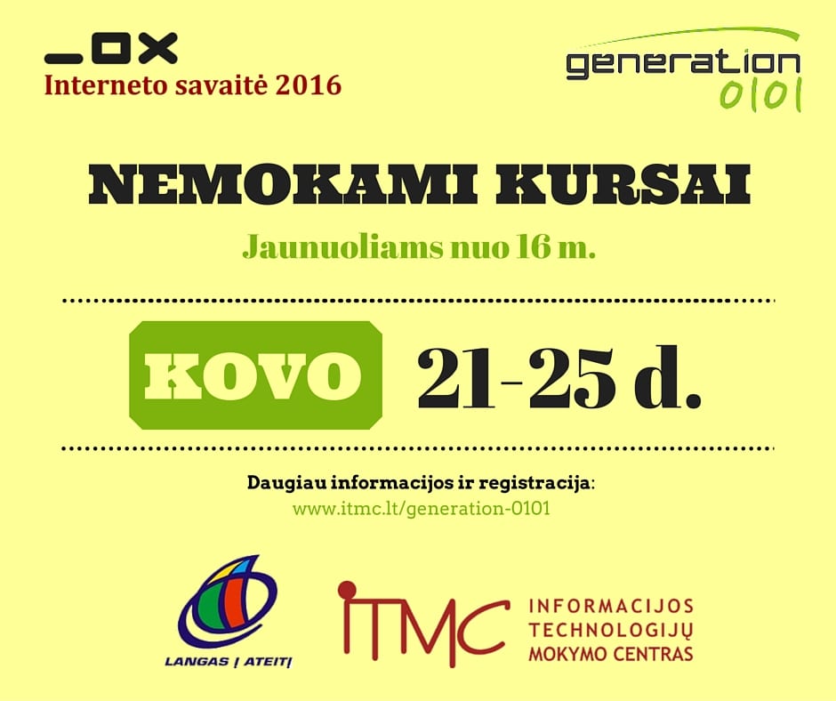 Nemokami kursai jaunuoliams