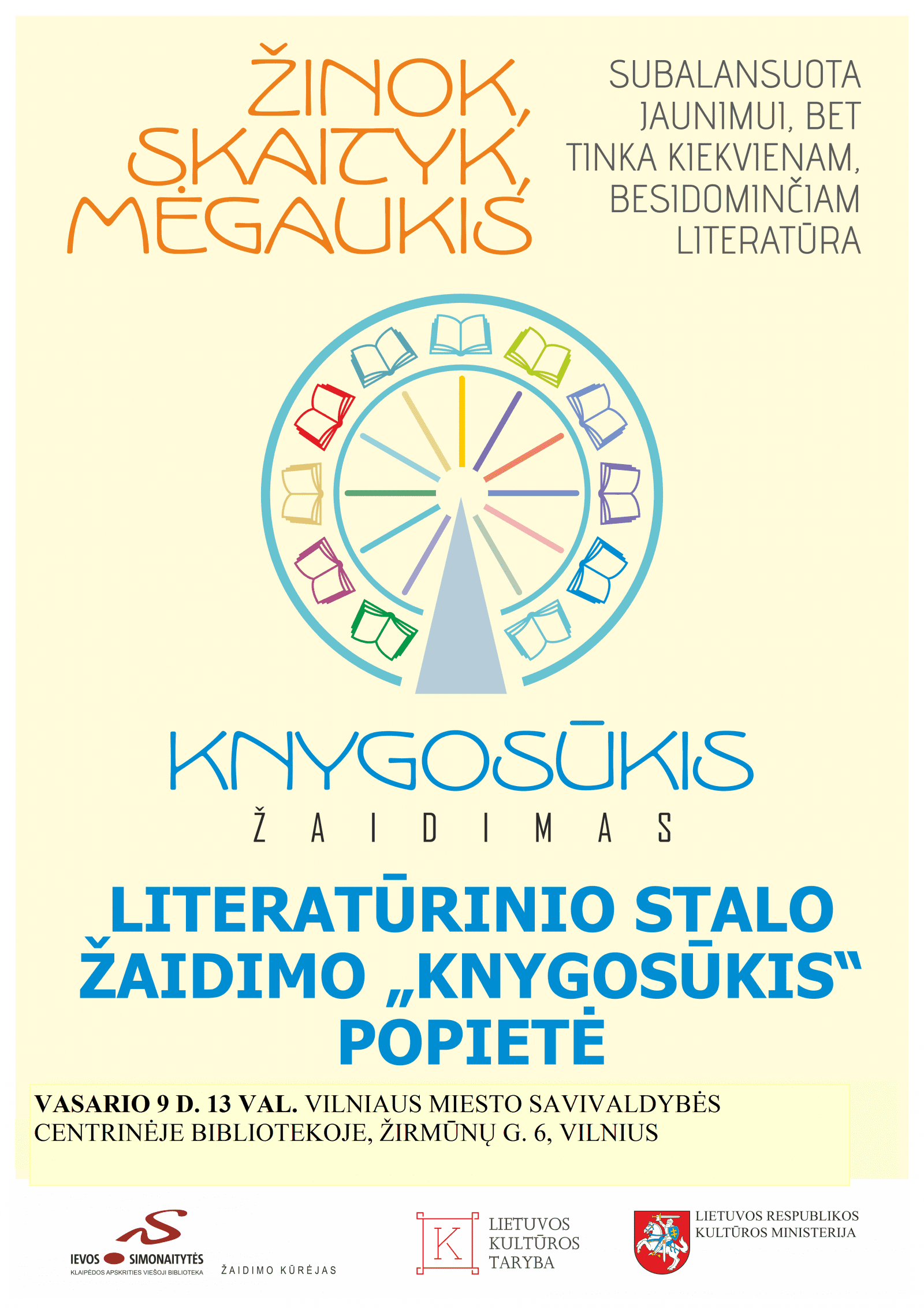 Literatūrinio stalo žaidimo „Knygosūkis“ pristatymas