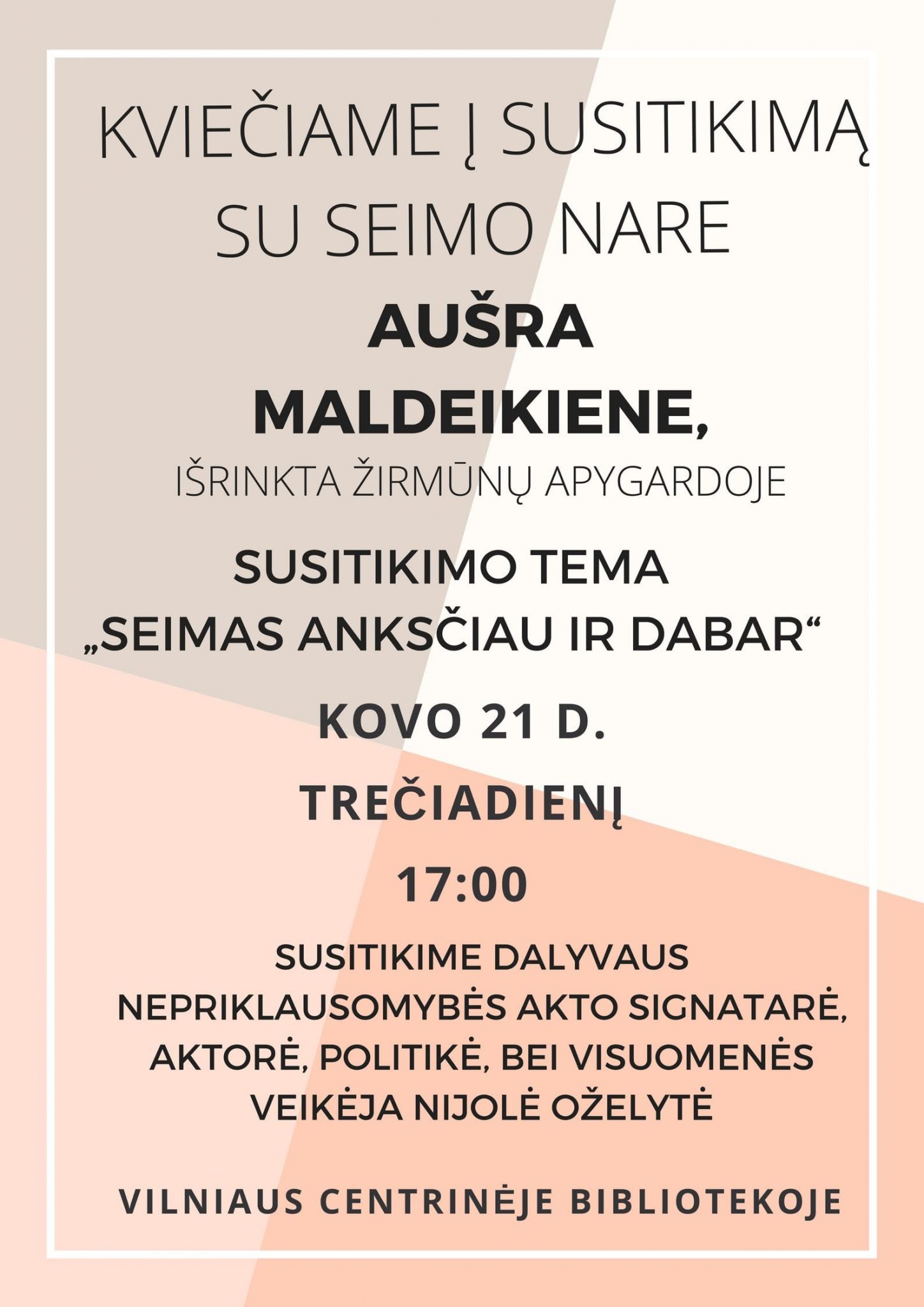 Susitikimas su Seimo nare Aušra Maldeikiene
