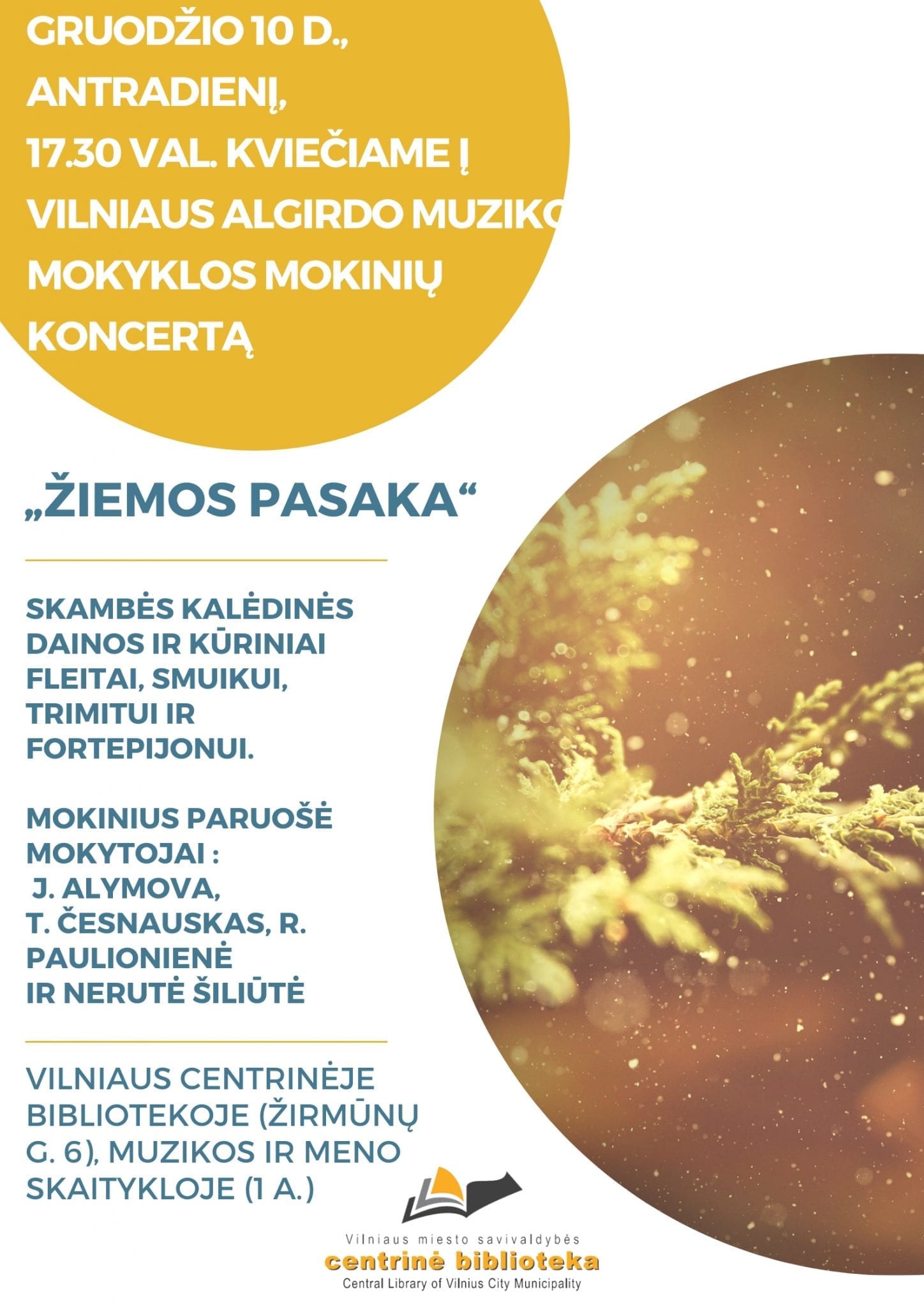 Vilniaus Algirdo muzikos mokyklos mokinių koncertas „Žiemos pasaka“