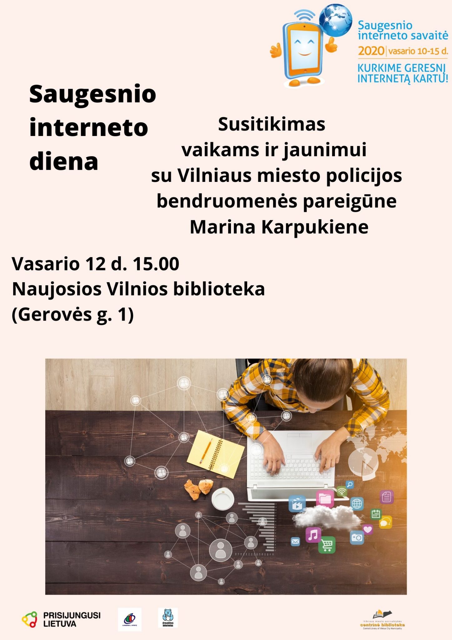Saugesnio interneto savaitė | Susitikimas vaikams ir jaunimui su policijos bendruomenės pareigūne