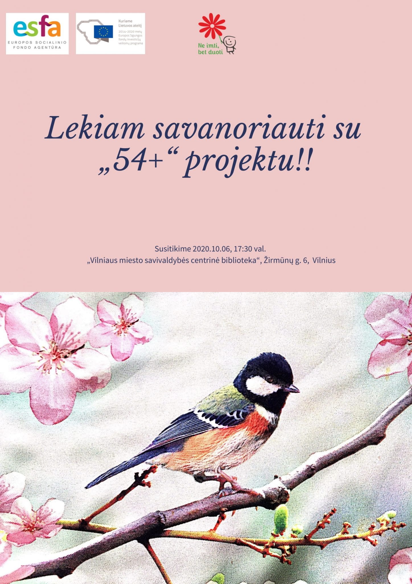 Informacinis renginys apie vyresnio amžiaus žmonių savanorystę  „54+“