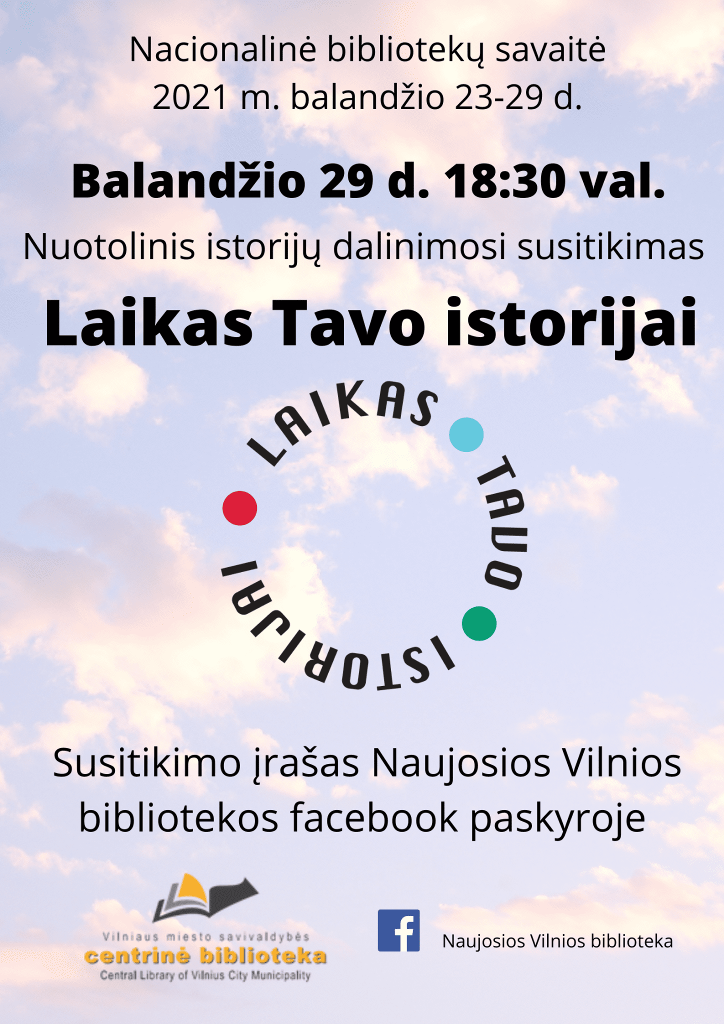 Nacionalinė Lietuvos bibliotekų savaitė | Istorijų dalinimosi susitikimas ,,Laikas Tavo istorijai“ Naujosios Vilnios bibliotekoje