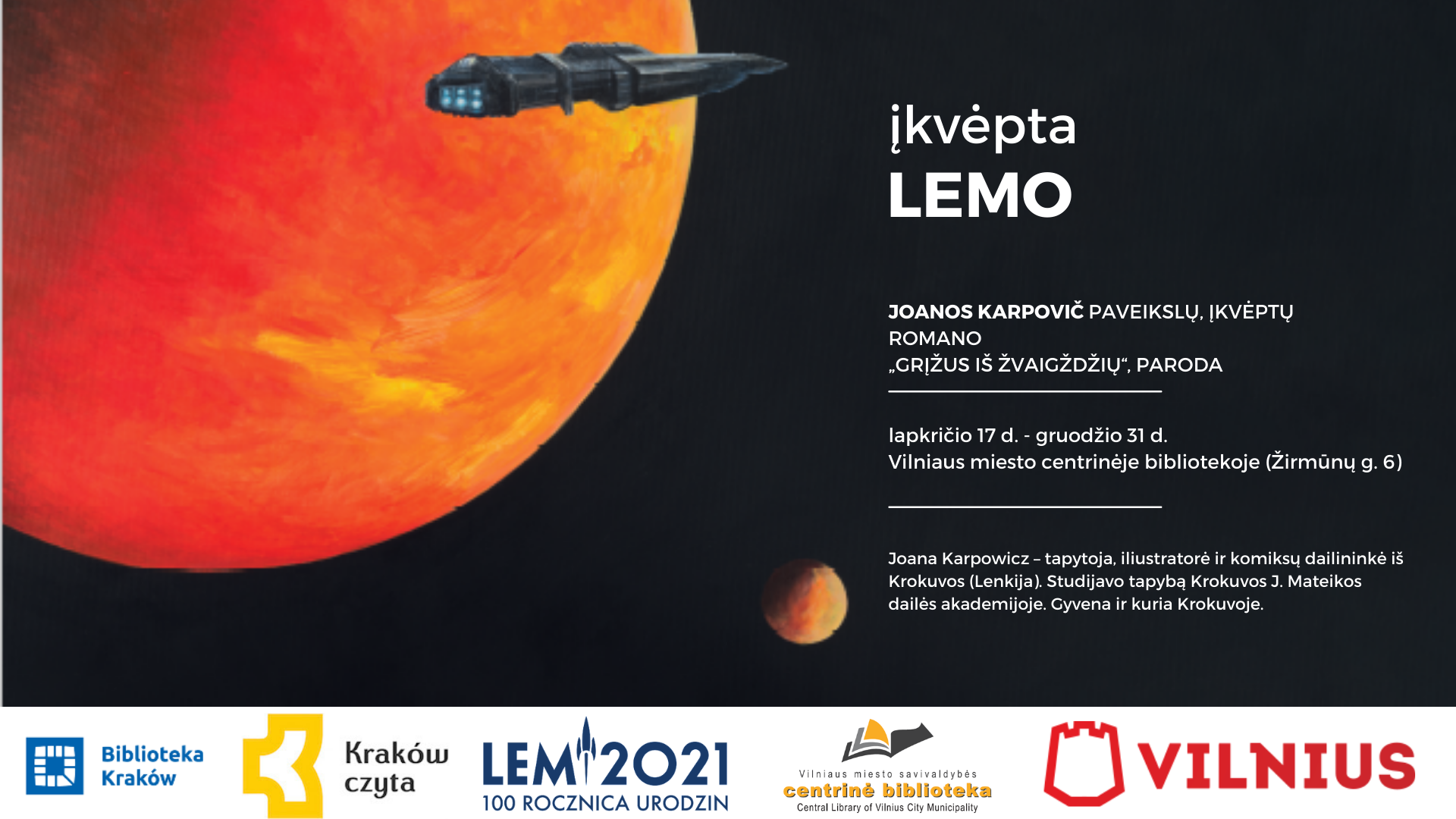 Lenkų tapytojos ir iliustratorės Joanos Karpovič darbų paroda „Įkvėpta Lemo“