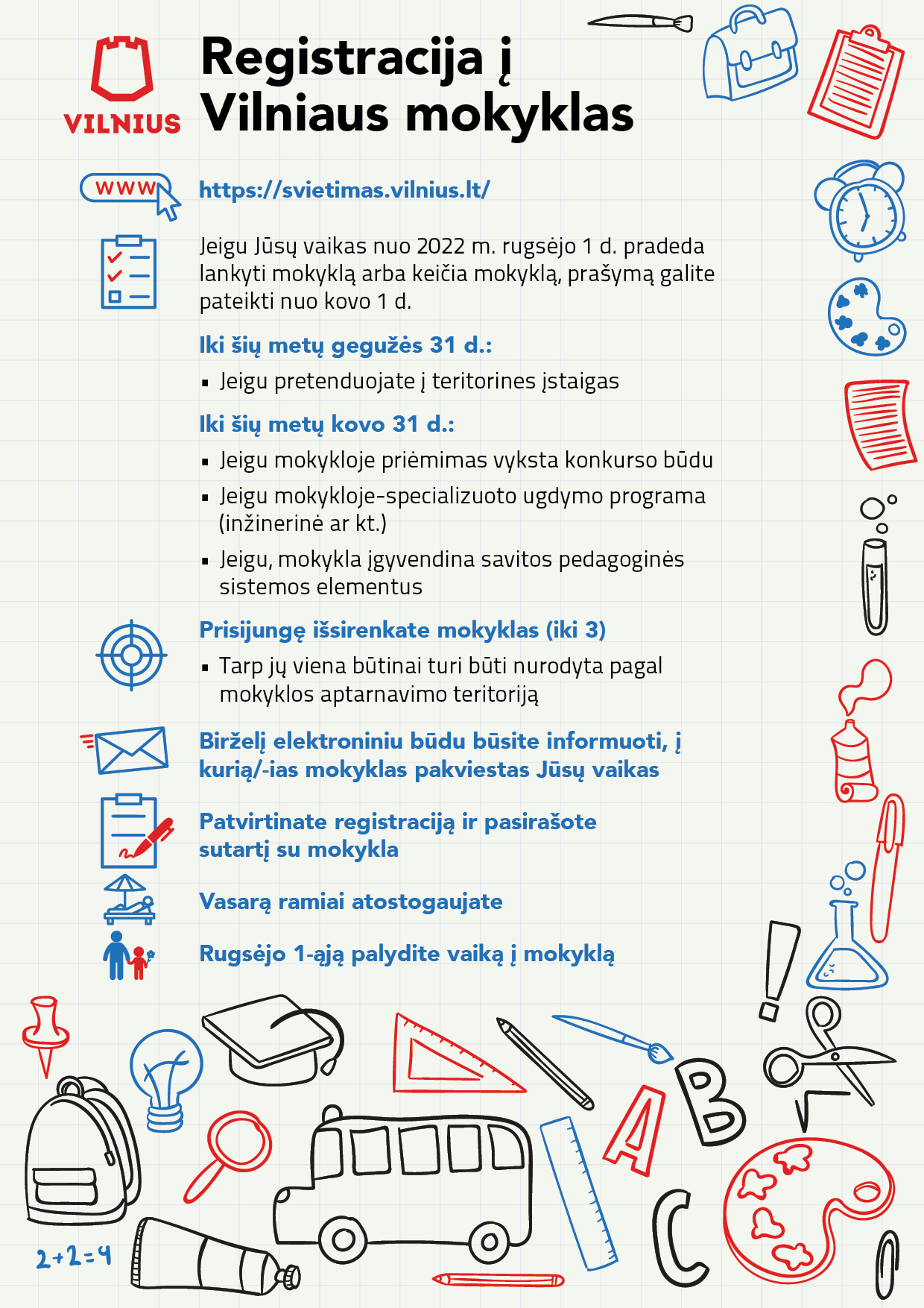 Priėmimas į Vilniaus mokyklas