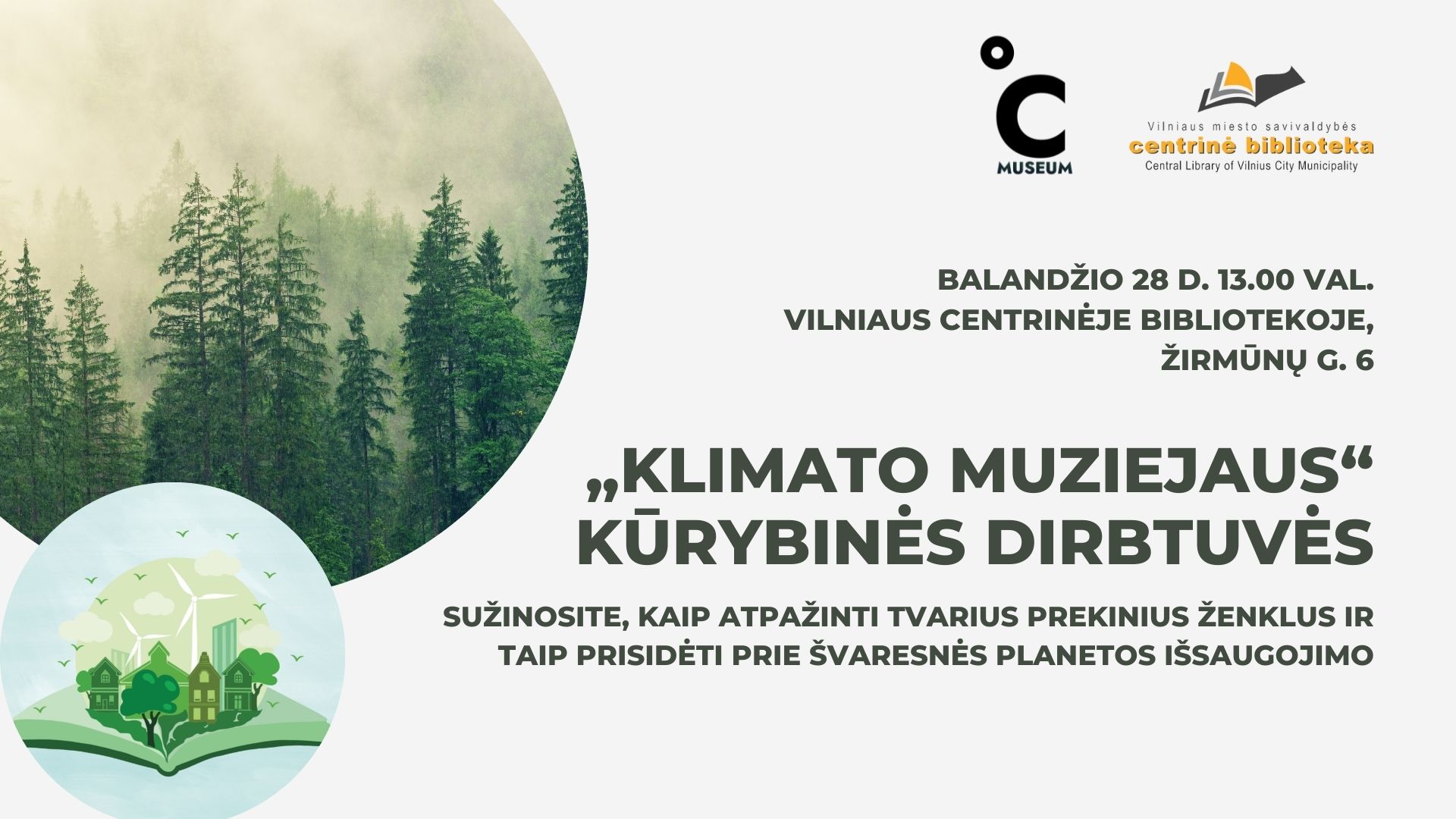 Nacionalinė Lietuvos bibliotekų savaitė | „Klimato muziejaus“ kūrybinės dirbtuvės