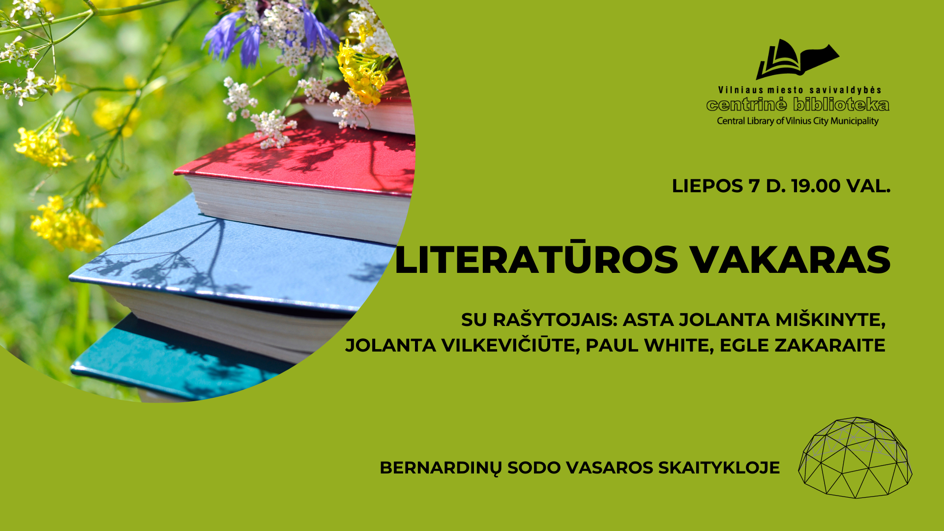 Literatūros vakaras su rašytojais Asta Jolanta Miškinyte, Jolanta Vilkevičiūte, Paul White, Egle Zakaraite
