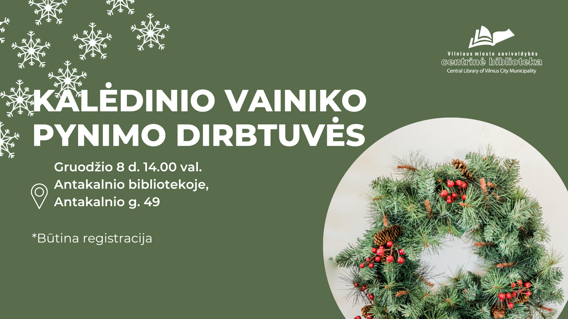 Kalėdinio vainiko pynimo dirbtuvės