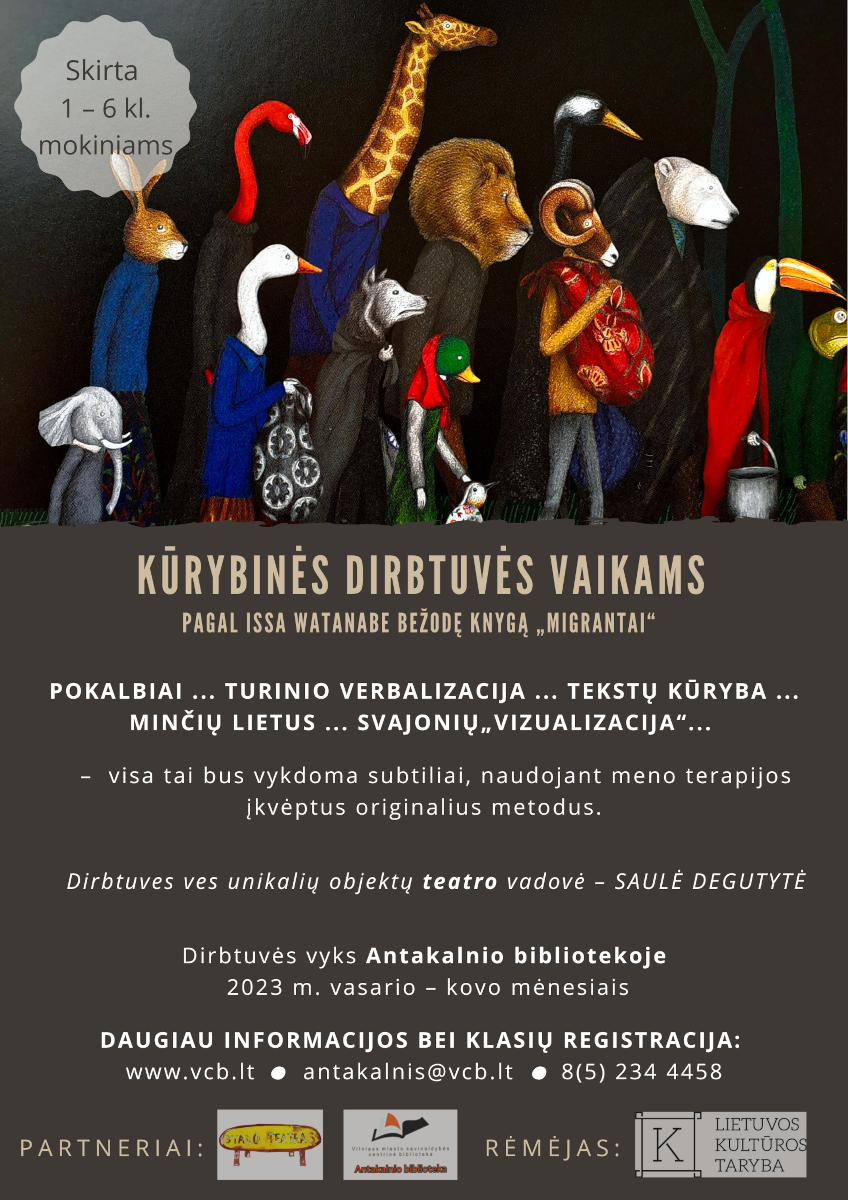 Kūrybinės dirbtuvės vaikams su Stalo teatru