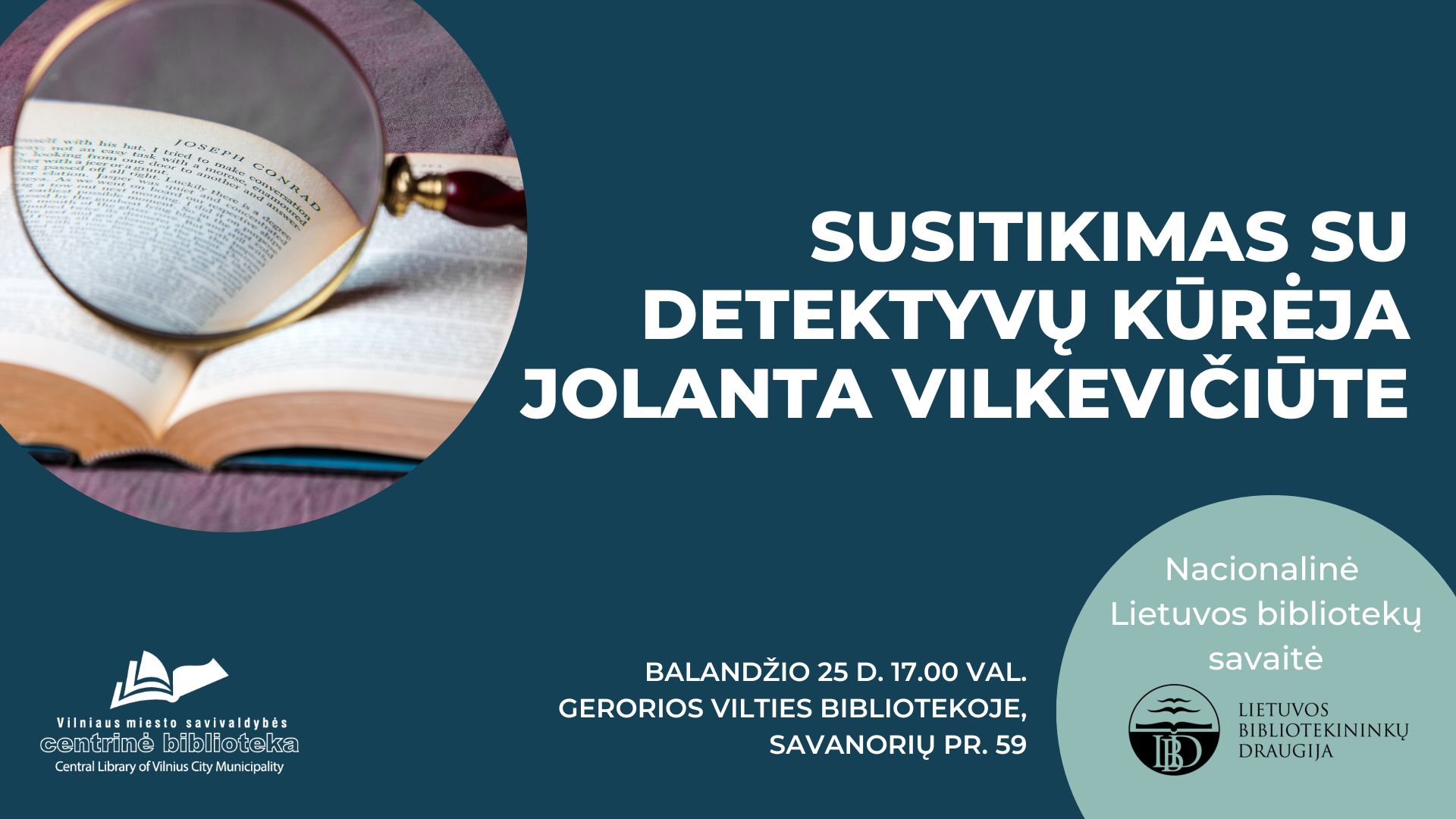 Susitikimas su detektyvų kūrėja Jolanta Vilkevičiūte | Nacionalinė Lietuvos bibliotekų savaitė
