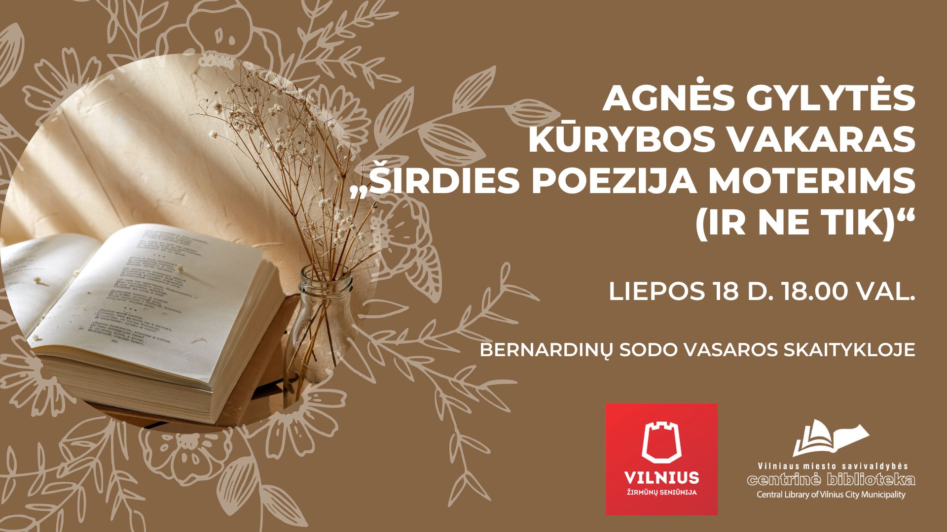 Agnės Gylytės kūrybos vakaras „Širdies poezija moterims (ir ne tik)“