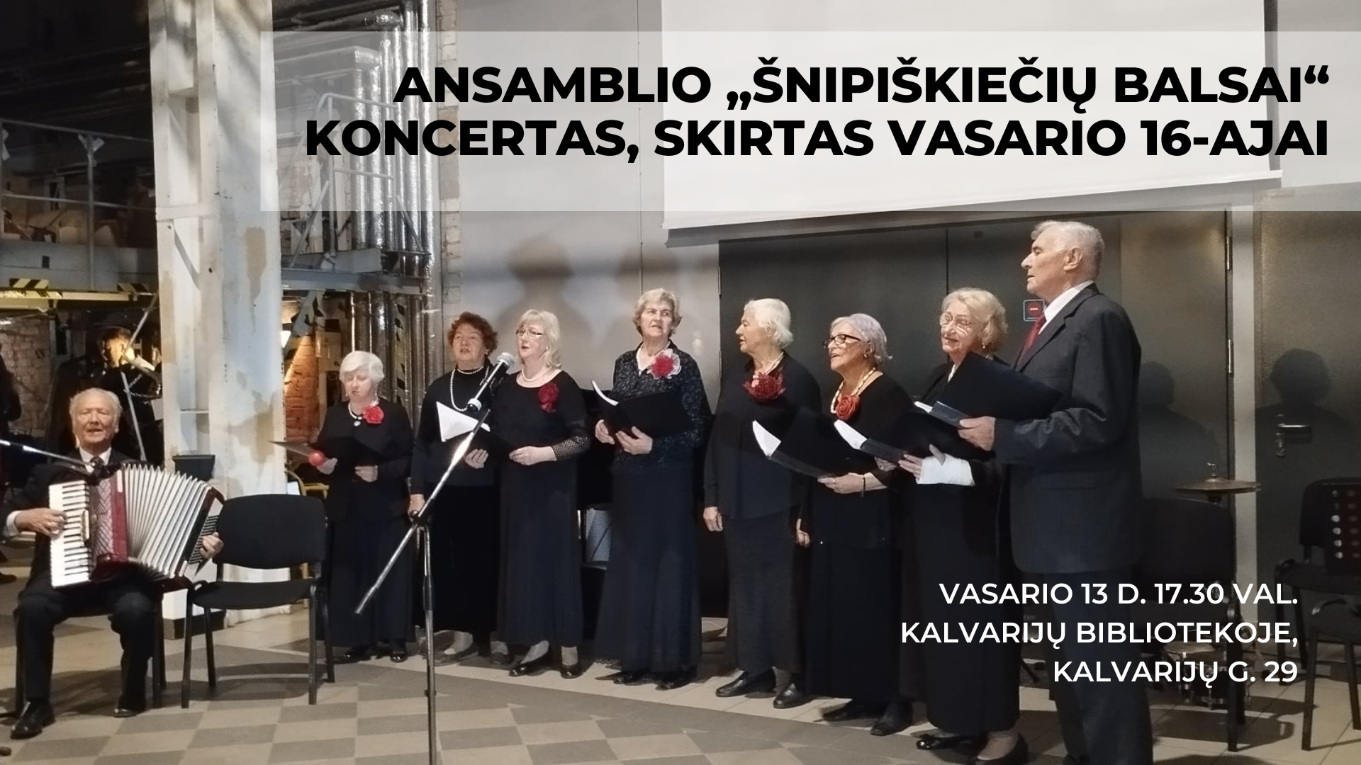 Ansamblio „Šnipiškiečių balsai“ koncertas, skirtas Vasario 16-ajai
