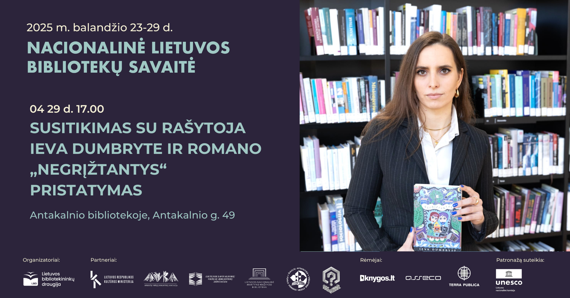 Susitikimas su rašytoja Ieva Dumbryte ir romano „Negrįžtantys“ pristatymas