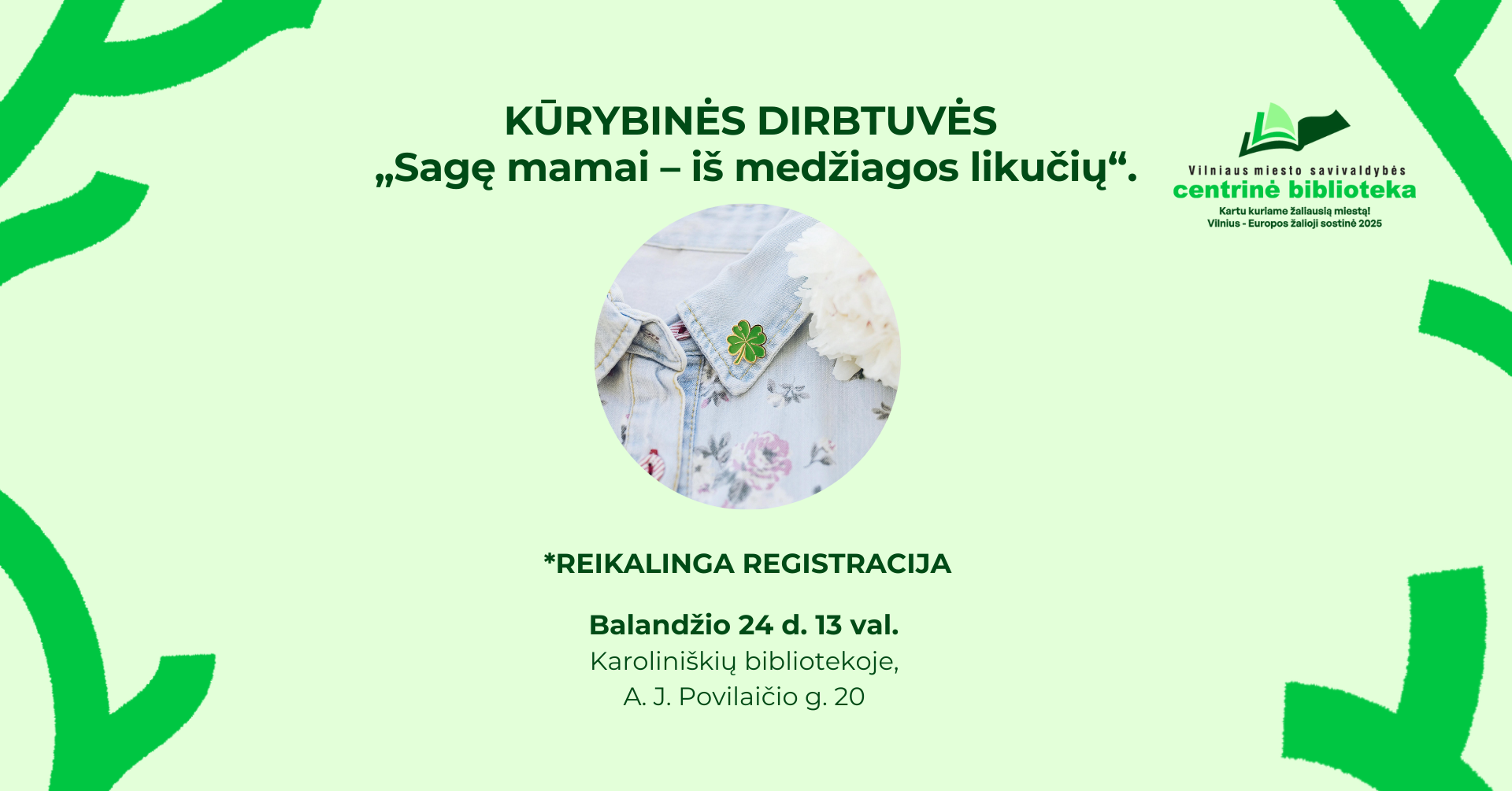 Kūrybinės dirbtuvės „Sagę mamai – iš medžiagos likučių“ | REGISTRACIJA