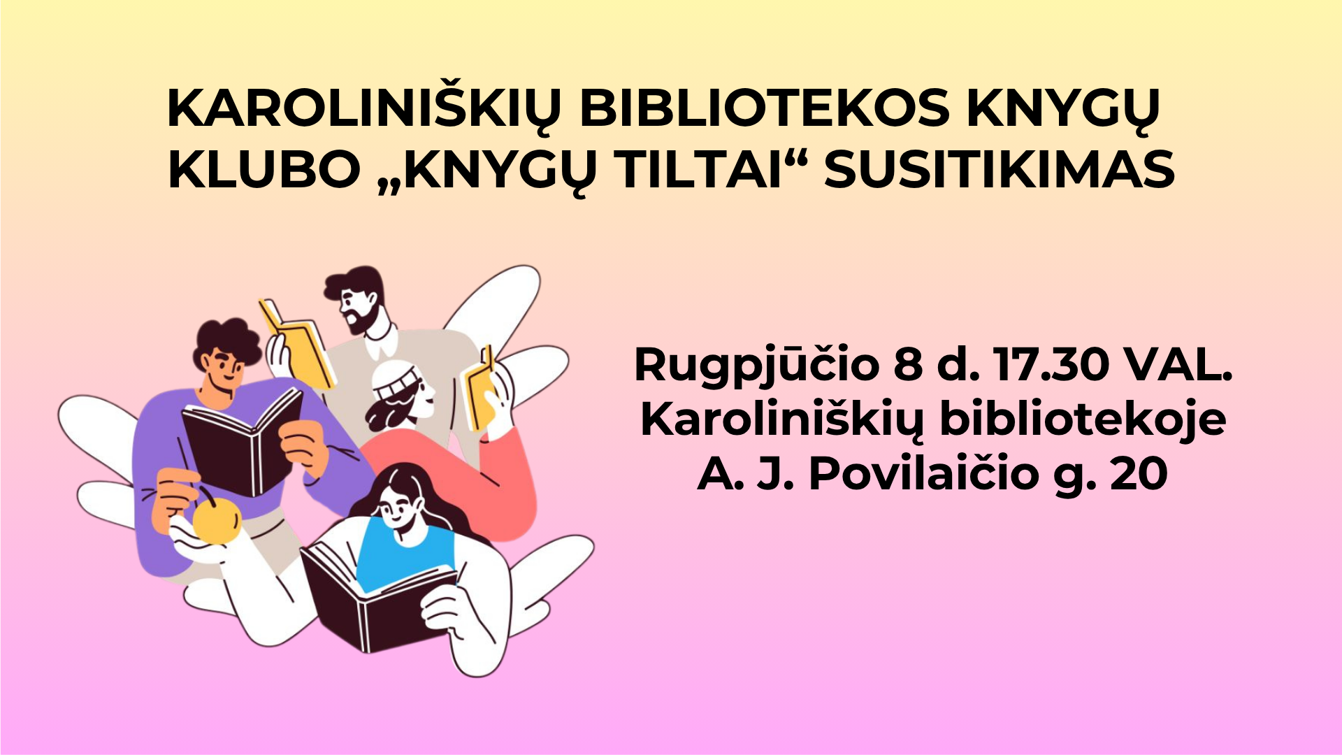 Karoliniškių bibliotekos knygų klubo „Knygų tiltai“ susitikimas