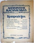 A. Kačanauskas. Kompozicijos. 1921 m.
