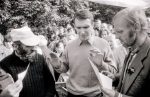 1988.08.17 Petro Cidziko ir Algimanto Andreikos bado streikas Gedimino aikštėje, kurio metu reikalauta paleisti visus lietuvių politinius kalinius. Saugotojas LCVA, V. Kapočiaus nuotr.
